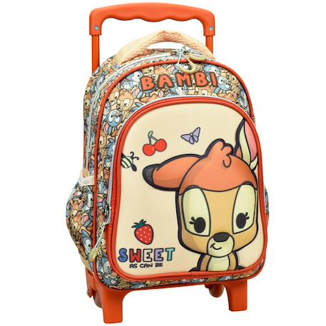 Sac à dos à roulettes bambi disney 30 cm trolley maternelle Multicolore 1 - vertbaudet enfant 
