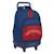 Sac à dos trolley university avec base rigide et 2 compartiments 45 cm Bleu / rouge 1 - vertbaudet enfant 