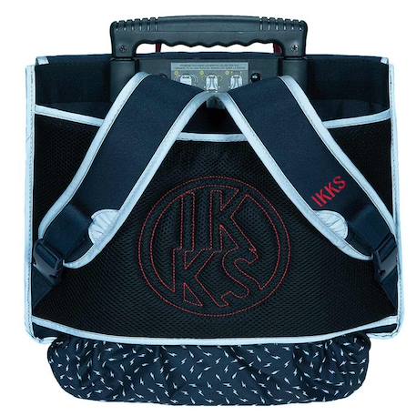 Cartable à roulettes garçon deux compartiments ikks pilot 38 cm Bleu / rouge 3 - vertbaudet enfant 