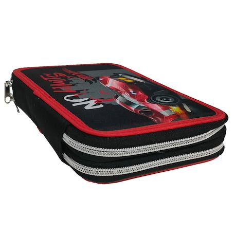Trousse zippée garnie hot wheels motif voiture de course 18 cm Noir / rouge / gris 2 - vertbaudet enfant 