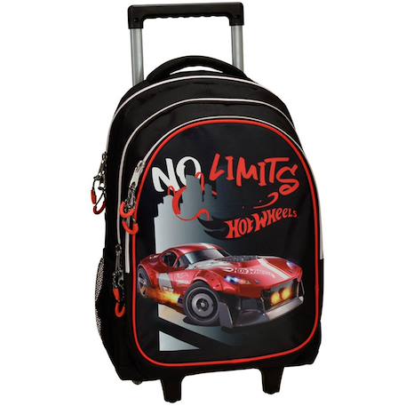 Sac à roulettes hot wheels no limit imprimé voiture 46 cm Noir / rouge / blanc 1 - vertbaudet enfant 
