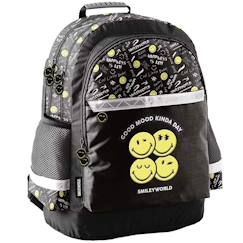 Sac à dos scolaire smiley world good mood 2 compartiments 41 cm  - vertbaudet enfant