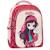 Sac à dos scolaire fille luna imprimé textile haut de gamme 43 cm Ecru/rouge 1 - vertbaudet enfant 