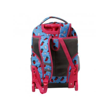 Sac à dos à roulettes jworld new york - trolley Flamant rose+Fraise 7 - vertbaudet enfant 