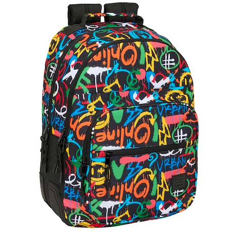 Sac à dos safta graffiti colors 42 cm - 2 cpt Multicolore 1 - vertbaudet enfant 