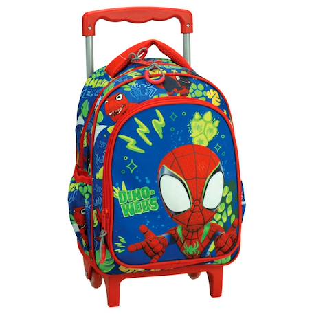 Garçon-Accessoires-Cartable, trousse-Trolley sac à dos maternelle dino-webs avec poignée télescopique spidey