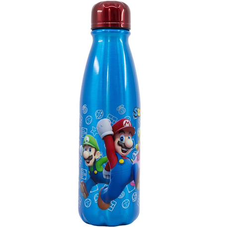 Gourde enfant en aluminium 600 ml super mario family Bleu 2 - vertbaudet enfant 
