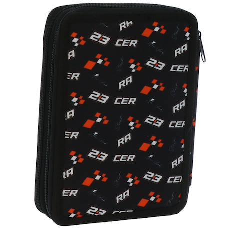 Trousse double compartiment rembourrée imprimé street racer must Noir / orange 2 - vertbaudet enfant 