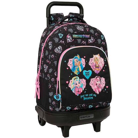 Garçon-Accessoires-Cartable, trousse-Sac à dos à roulettes monster high 45 cm trolley haut de gamme