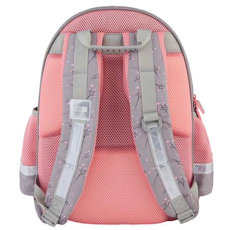 Sac à dos scolaire fille chaton 'you are awesome' avec 2 compartiments 41 cm Blanc / rose / gris 2 - vertbaudet enfant 