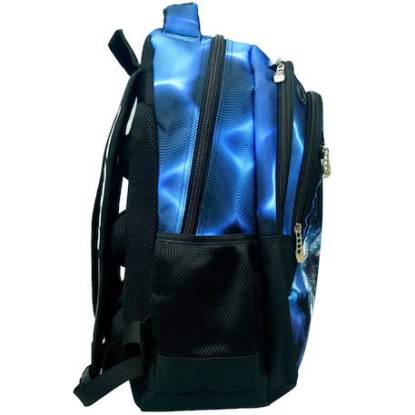 Sac à dos garçon imprimé loup réaliste no fear 43 cm Bleu / noir 2 - vertbaudet enfant 