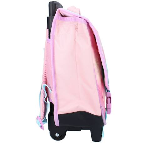 Cartable à roulettes motif tropical et stitch en polyester lilo et stitch Blanc / rose / clair 2 - vertbaudet enfant 