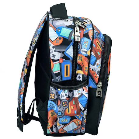 Sac à dos maternelle garçon imprimé gaming 30 cm Noir / multicolore 2 - vertbaudet enfant 