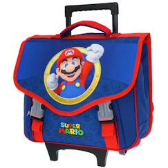 Cartable à roulettes garçon super mario bros - 2 compartiments 41 cm  - vertbaudet enfant