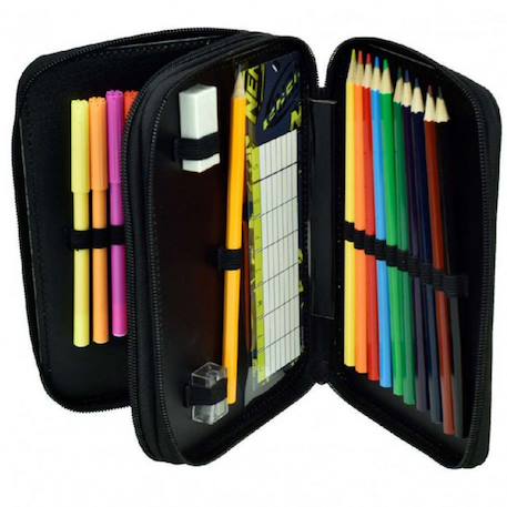 Trousse garçon zippée double compartiment nerf always ready 20 cm Bleu / vert / blanc 2 - vertbaudet enfant 
