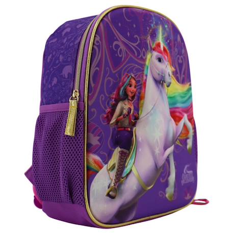 Sac à dos maternelle 3d licorne unicorn academy Bleu / violet / gris 3 - vertbaudet enfant 