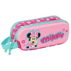 Trousse double compartiment 3d motif floral minnie  - vertbaudet enfant
