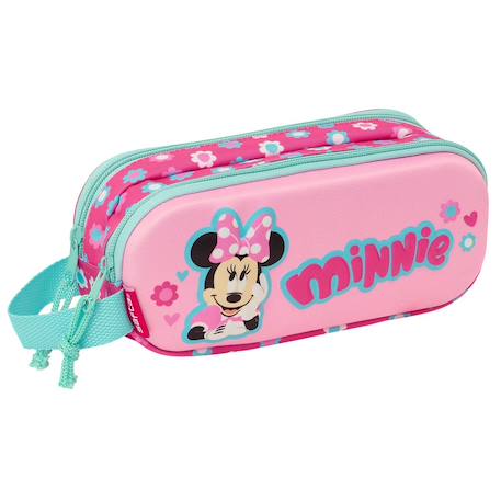 Fille-Accessoires-Trousse fille double compartiment 3d motif floral minnie