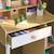 Bureau enfant avec tiroir et 3 étagères, l 80 x p 50 x h 96 cm Blanc et naturel 1 - vertbaudet enfant 