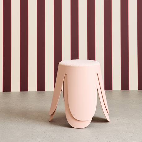 Lot de 2 tabourets empilables enfant polypropylène et bouclette texturée - niki kids Beige+Moutarde+Noir+Rose pâle+Terracotta+Vert céladon 19 - vertbaudet enfant 