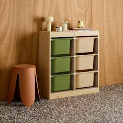 Chambre et rangement-Rangement-Meuble de rangement enfant 6 bacs de rangement en plastique colorés - sora