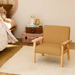 Chambre et rangement-Chambre-Fauteuil scandinave en bouclette et bois enfant isak l 47 x p 43,5 x h 50cm