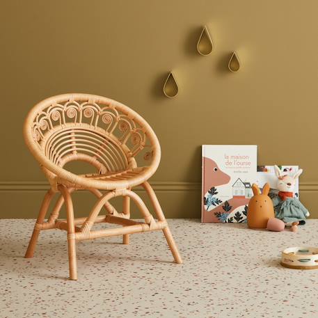 Fauteuil enfant bohème rotin Naturel 1 - vertbaudet enfant 