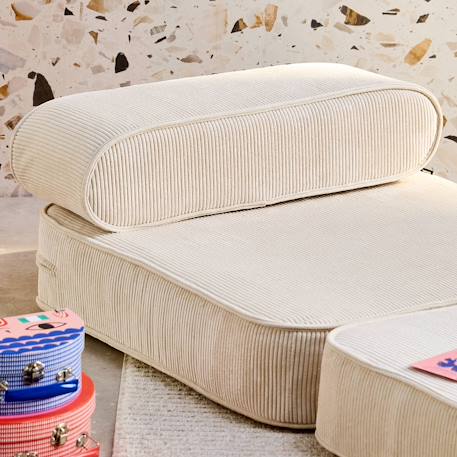 Fauteuil enfant en velours côtelé dépliable, couleur crème, l 66 x p 62 x h 43,5 cm Naturel 4 - vertbaudet enfant 