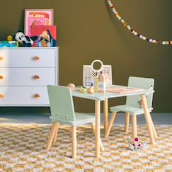 Chambre et rangement-Chambre-Table carrée enfant bois de pin 2 assises - judith