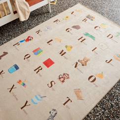 Linge de maison et décoration-Décoration-Tapis éducatif intérieur enfant beige imprimé abécédaire - scoty