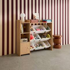 Chambre et rangement-Rangement-Meuble de rangement enfant 9 bacs de rangement, 4 étagères, 1 porte
