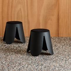 Chambre et rangement-Chambre-Lot de 2 tabourets empilables enfant polypropylène et bouclette texturée - niki kids