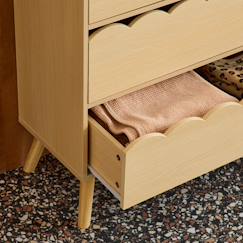 Chambre et rangement-Chambre-Commode enfant décor bois 3 tiroirs, pieds bois de pin - 80 x 30 x 79 cm - azur