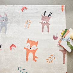 Linge de maison et décoration-Décoration-Tapis intérieur enfant blanc imprimé animaux thème automnal - ravon