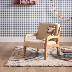 Chambre et rangement-Chambre-Fauteuil scandinave enfant bois d'hévéa et bouclette Lorens kids.