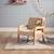 Fauteuil scandinave enfant bois d'hévéa et bouclette Lorens kids. Beige+Gris souris+Marron 1 - vertbaudet enfant 