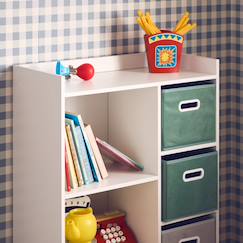 Chambre et rangement-Rangement-Meuble de rangement pour enfant pratique avec 7 compartiments et 4 paniers en velours