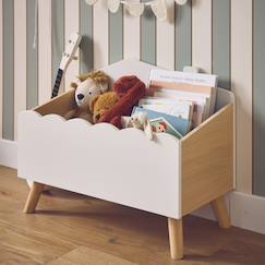 Chambre et rangement-Rangement-Coffre à jouets enfant effet bois, l 58 x p 28 x h 44,5 cm