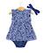 Ensemble robe + bas 100% coton bébé fille Fond bleu imprime blanc 3 - vertbaudet enfant 