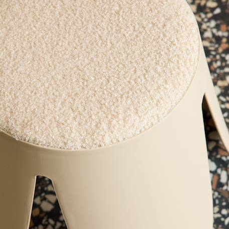 Lot de 2 tabourets empilables enfant polypropylène et bouclette texturée - niki kids Beige+Moutarde+Noir+Rose pâle+Terracotta+Vert céladon 1 - vertbaudet enfant 