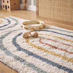 Linge de maison et décoration-Décoration-Tapis enfant arc-en-ciel, tapis intérieur crème et multicolore, poils longs shaggy