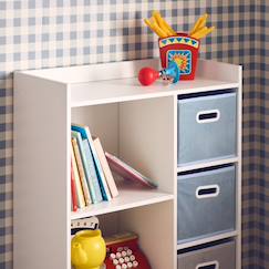 Chambre et rangement-Rangement-Meuble de rangement pour enfant pratique avec 7 compartiments et 4 paniers en velours