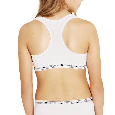 Brassière coton ultra doux Blanc+Bleu titane+Rose pastel+Violet 3 - vertbaudet enfant 