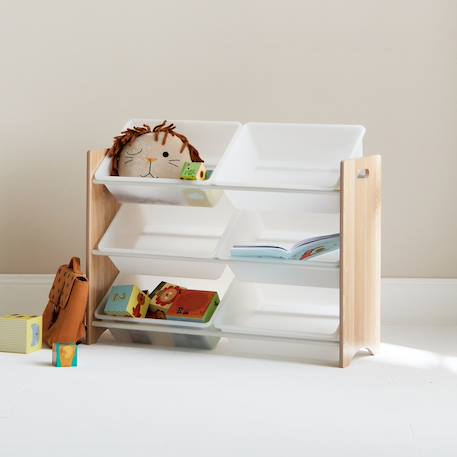 Meuble de rangement jouet avec 6 casiers, tobias, l 84 x p 29,5 x h 60cm Naturel 1 - vertbaudet enfant 