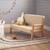 Banquette scandinave enfant en bois et tissu bouclette 2 places Beige 1 - vertbaudet enfant 