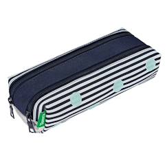 Jouet-Matériel scolaire-Trousse scolaire double à 2 compartiments zippés gaëlle