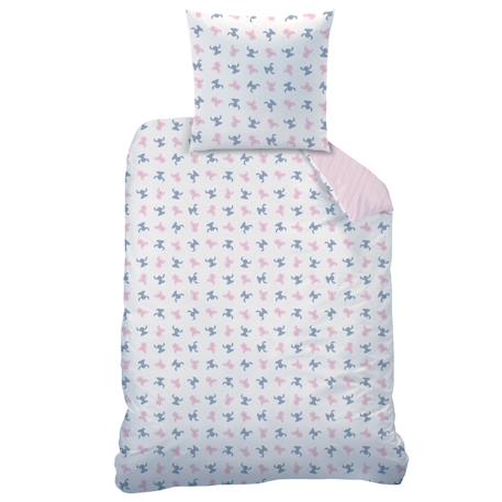 Parure de lit imprimée réversible 100% coton, disney home stitch amour Rose 4 - vertbaudet enfant 
