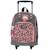 Sac à dos à roulettes motif léopard Gris / rose / foncé / noir 2 - vertbaudet enfant 