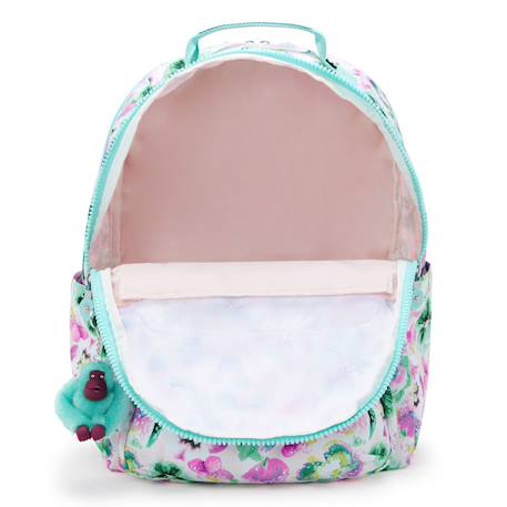Sac à dos scolaire kipling seoul en tissu synthétique imprimé floral Vert/rose 4 - vertbaudet enfant 