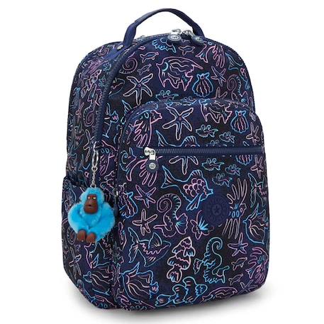Sac à dos kipling seoul college extra disco fish 44 cm - poche pour ordinateur Bleu / rose 1 - vertbaudet enfant 